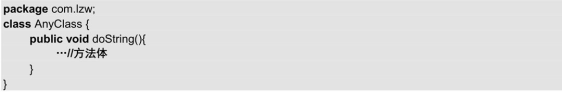 在项目中的com.lzw包下创建AnyClass类,该类使用默认的访问权限。